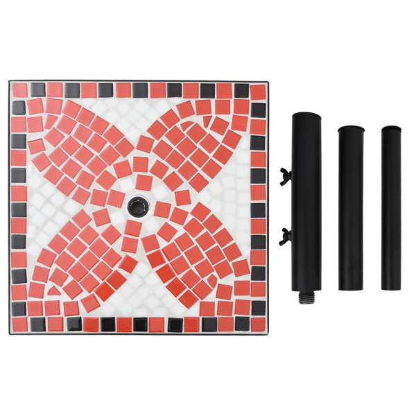 Base de sombrilla cuadrada color terracota y blanco 12 kg M 5