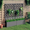 Jardineras con enrejado 2 unidades WPC gris 65x33x135 cm 1