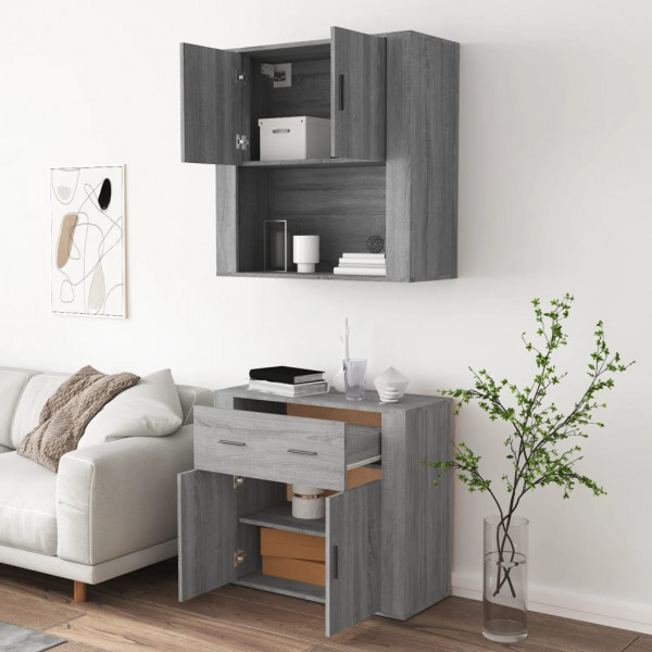 Aparador alto de madera contrachapada gris Sonoma M 5