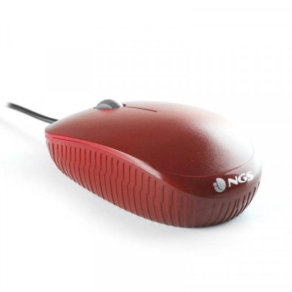 Mouse com cabo ngs rede flame - óptico - 1000dpi - scroll + 2 botões - linhas ergonômicas - usb - cor vermelha M 2