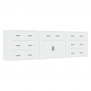 Aparadores 3 piezas madera contrachapada blanco H