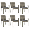 Set comedor jardín 7 pzas y cojines ratán sintético gris 4