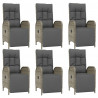 Set comedor jardín 7 pzas y cojines ratán sintético gris 4