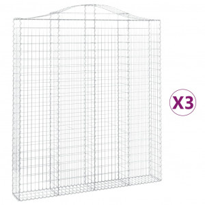 Cestos gabião arqueados 2pcs 200x30x220/240cm ferro galvanizado H