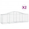 Cestos gabião arqueados 2 pcs 200x50x60/80 cm ferro galvanizado 2