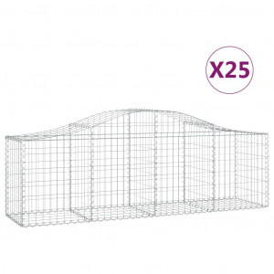 Cestos gabião arqueados 25pcs 200x50x60/80 cm ferro galvanizado H