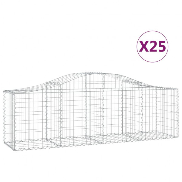 Cestos gabião arqueados 25pcs 200x50x60/80 cm ferro galvanizado M 2