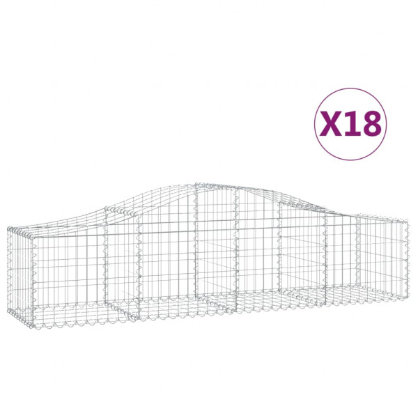 Cestos gabião arqueados 18pcs 200x50x40/60 cm ferro galvanizado M 2