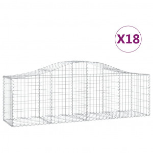 Cestos gabião arqueados 18pcs 200x50x60/80 cm ferro galvanizado H