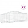 Cestos gabião arqueados 7 pcs 200x50x60/80 cm ferro galvanizado 2