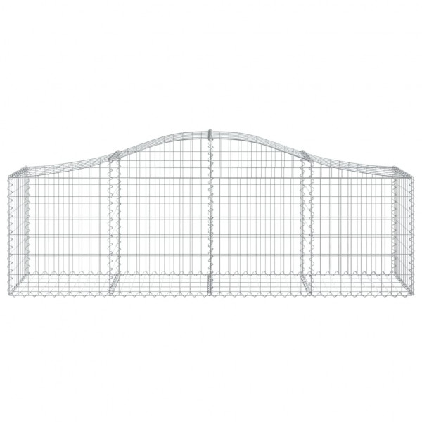 Cestos gabião arqueados 4 pcs 200x50x60/80 cm ferro galvanizado M 4