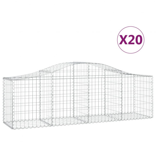 Cestos gabião arqueados 20pcs 200x50x60/80 cm ferro galvanizado M 2