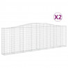 Cestos gabião arqueados 2pcs 400x30x120/140cm ferro galvanizado 2