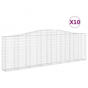 Cestos gabião arqueados 10pcs 400x30x120/140 ferro galvanizado H