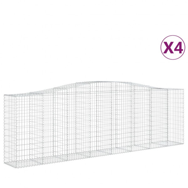 Cestos gabião arqueados 4pcs 400x50x120/140cm ferro galvanizado M 2