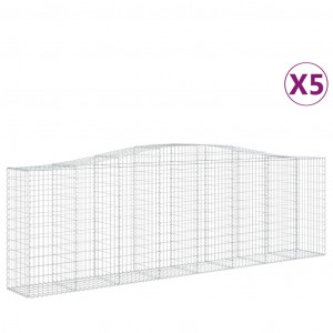 Cestos gabião arqueados 5pcs 400x50x120/140cm ferro galvanizado H