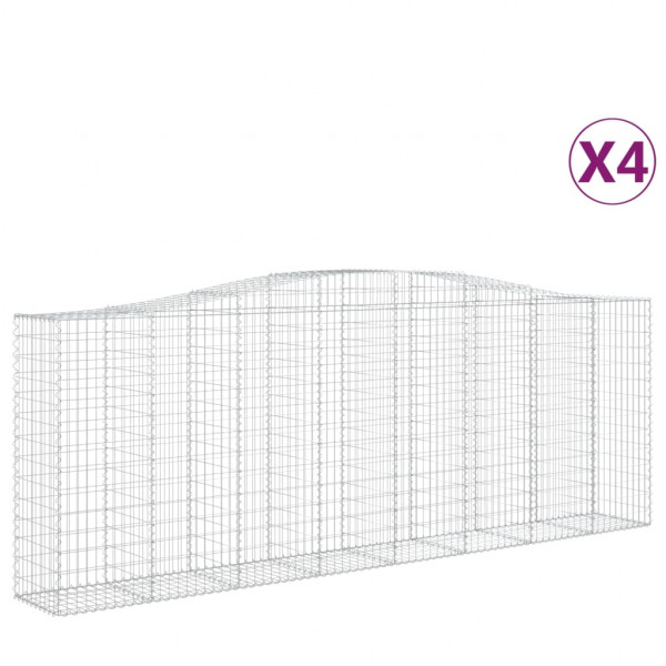 Cestos gabião arqueados 4pcs 400x50x140/160cm ferro galvanizado M 2
