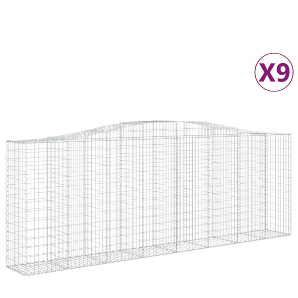 Cestos gabião arqueados 9pcs 400x50x140/160cm ferro galvanizado M 2