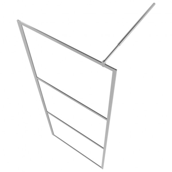 Mampara ducha con estante vidrio ESG y aluminio cromo 80x195 cm M 5