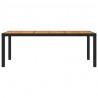 Mesa de jardín madera acacia ratán sintético negra 190x90x75 cm 3