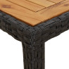 Mesa de jardín madera acacia ratán sintético negra 190x90x75 cm 5