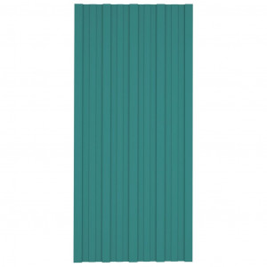 Panel para tejado acero galvanizado verde 12 unidades 100x45 cm H
