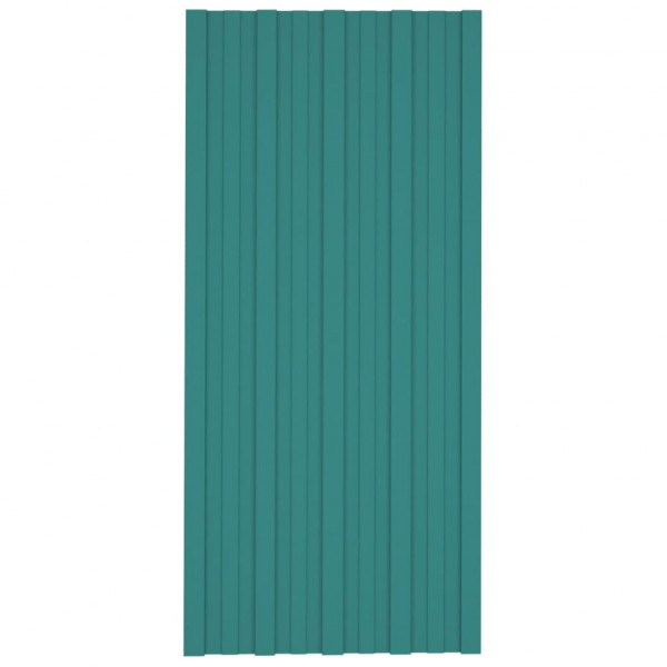 Panel para tejado acero galvanizado verde 12 unidades 100x45 cm M 2