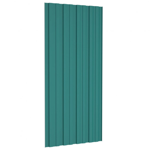 Painéis de telhado 12 pcs 100x45 cm aço galvanizado verde M 4