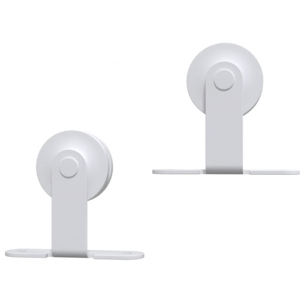 Kit de ferragens para porta deslizante 183 cm aço branco M 5