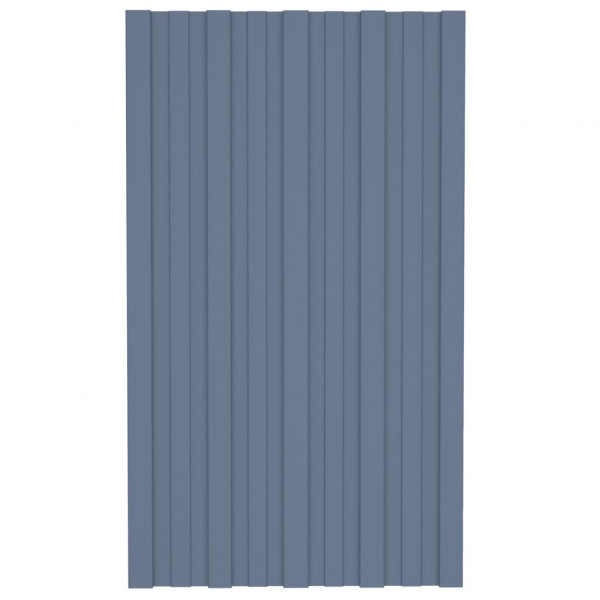 Painéis de telhado 36 pcs 80x45 cm aço galvanizado cinzento M 2