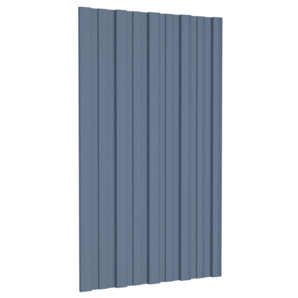 Panel para tejado acero galvanizado gris 36 unidades 80x45 cm M 3