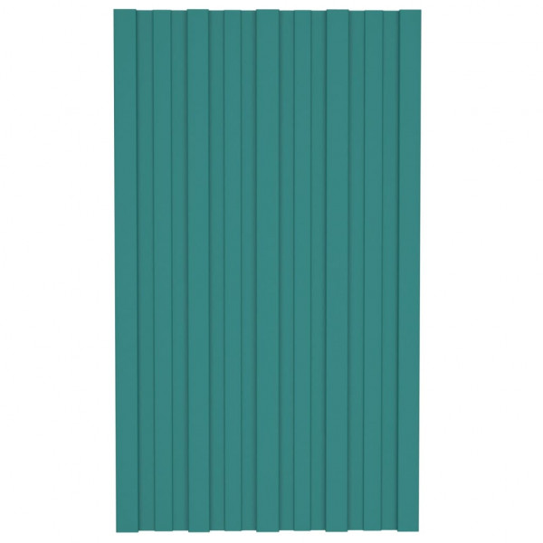 Panel para tejado acero galvanizado verde 12 unidades 80x45 cm M 2
