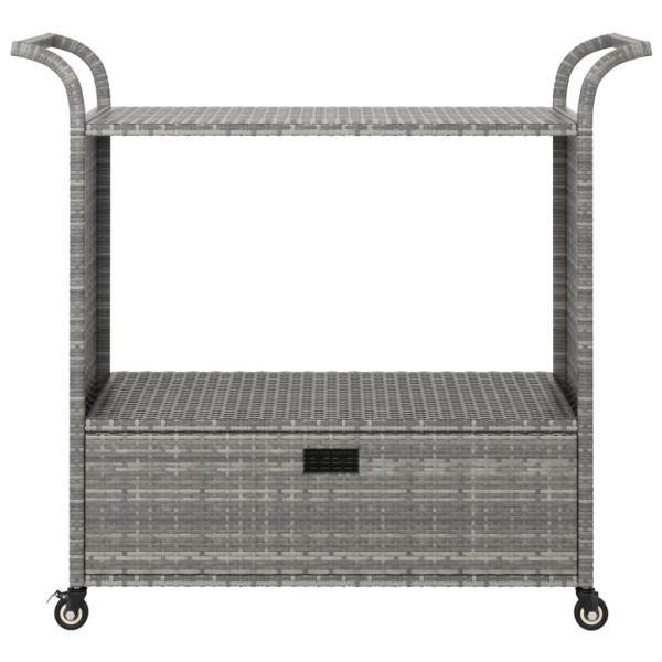 Carrito de bar con cajón ratán sintético gris 100x45x97 cm M 3