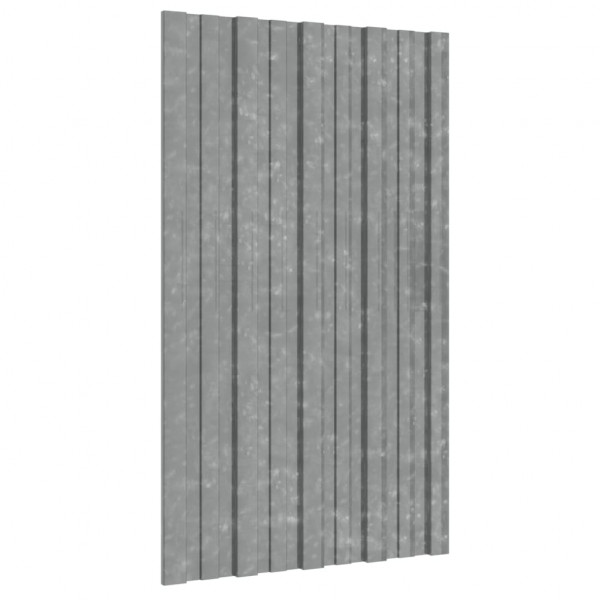 Painéis de telhado 12 pcs 80x45 cm aço galvanizado prateado M 3