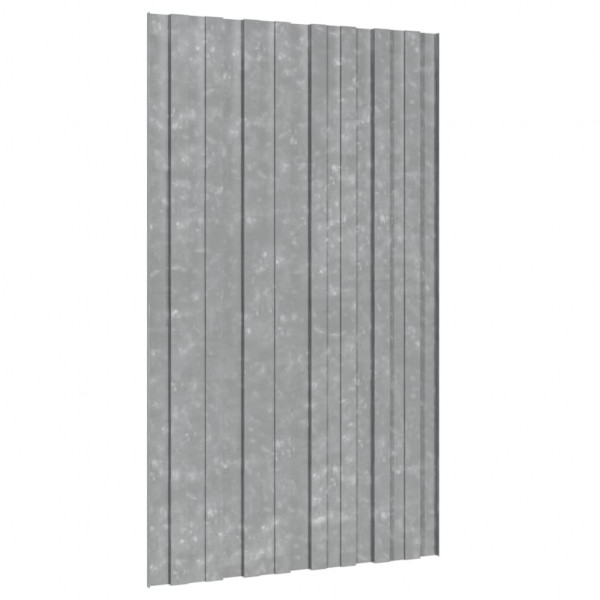 Painéis de telhado 12 pcs 80x45 cm aço galvanizado prateado M 4