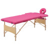 Mesa de massagens dobrável 2 zonas madeira rosa 1