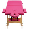 Mesa de massagens dobrável 2 zonas madeira rosa 4