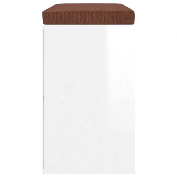 Banco zapatero madera contrachapada blanco brillo 103x30x48 cm M 5