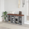 Banco zapatero madera contrachapada gris Sonoma 103x30x48 cm 1