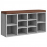 Banco zapatero madera contrachapada gris Sonoma 103x30x48 cm 2