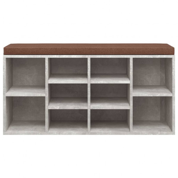 Banco zapatero madera contrachapada gris hormigón 103x30x48 cm M 4