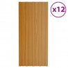 Panel de tejado acero galvanizado color madera 12 uds 100x45 cm 1