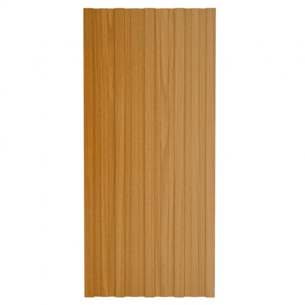 Panel de tejado acero galvanizado color madera 12 uds 100x45 cm M 2