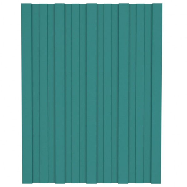 Painel de telhado em aço galvanizado verde 12 unidades 60x45 cm M 2