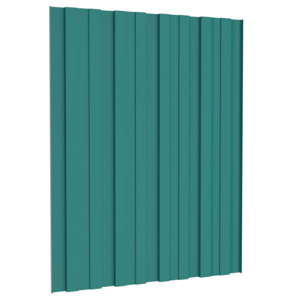 Panel para tejado acero galvanizado verde 12 unidades 60x45 cm M 4