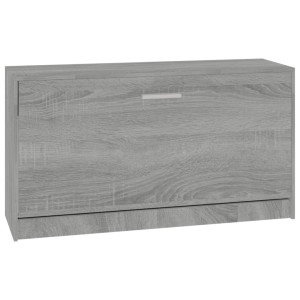 Banco zapatero madera contrachapada gris Sonoma 80x24x45 cm H
