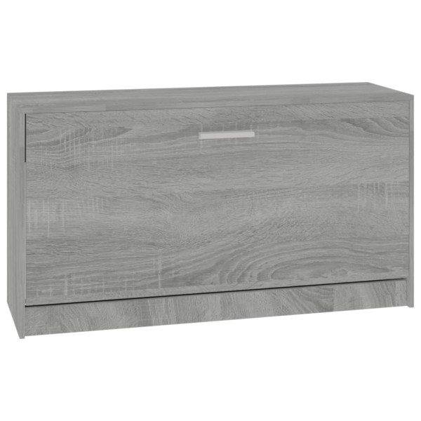 Banco zapatero madera contrachapada gris Sonoma 80x24x45 cm M 2