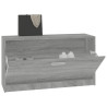 Banco zapatero madera contrachapada gris Sonoma 80x24x45 cm 4