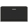 Banco zapatero de madera contrachapada negro 80x24x45 cm 5