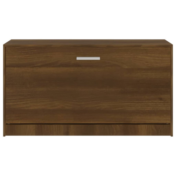 Banco zapatero madera contrachapada marrón roble 80x24x45 cm M 5